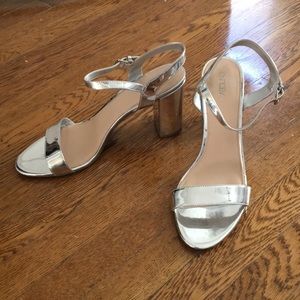 Silver straps heels